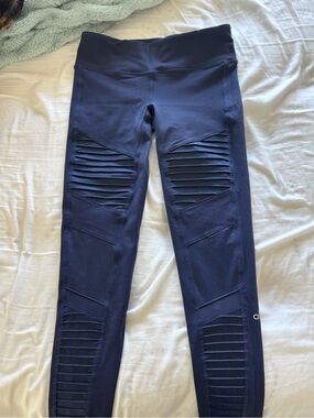 ALO Yoga Navy Blue Moto Leggings